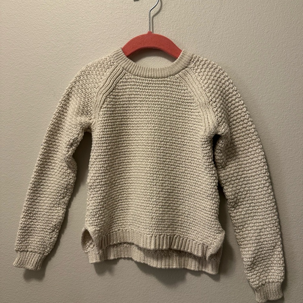 Vintage GAP Textured Knit Cream Crewneck Sweater